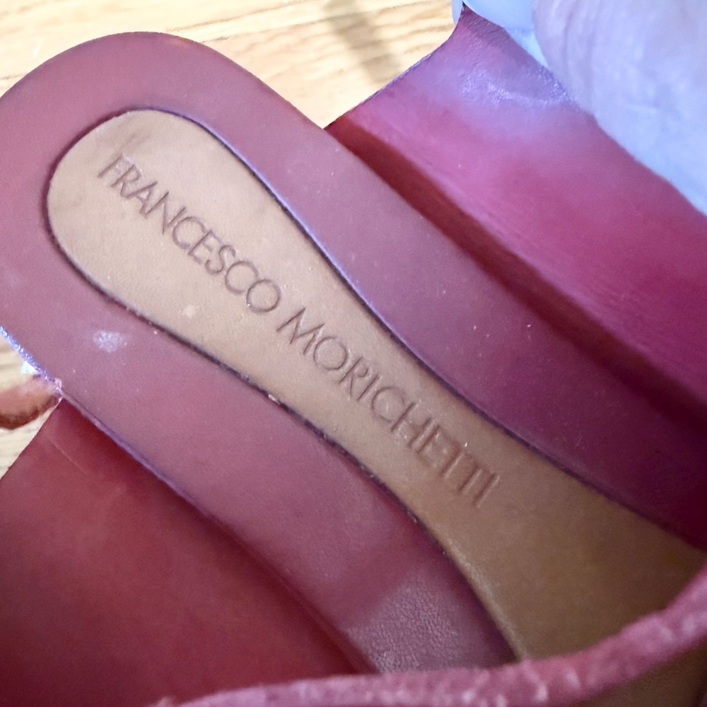 Francesco Morichetti Red Leather Sandals - Picture 7 of 8